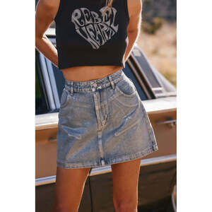 12th Tribe Macie Coated Mini Skirt Size MM